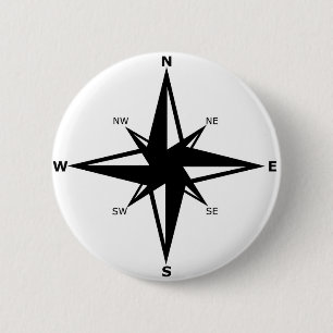 Badge Rond 5 Cm points cardinaux