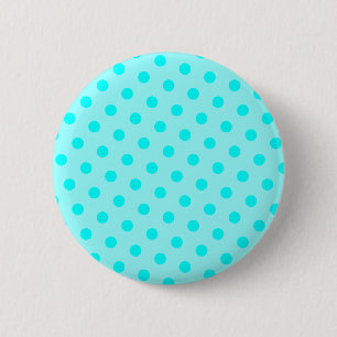 Badge Rond 5 Cm Points de polka Aqua