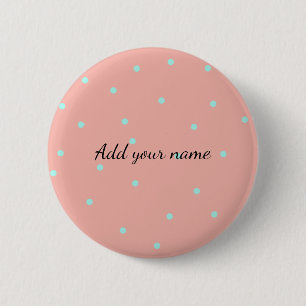 Badge Rond 5 Cm Points de polka bleus orange abstraits ajouter du