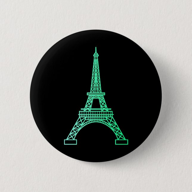 Badge Rond 5 Cm Points de repère - le bouton de Tour Eiffel (Devant)