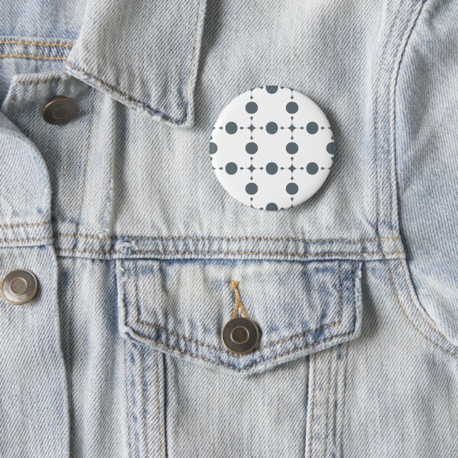 Badge Rond 5 Cm Points gris pois, motif à pois, points, pointillé (En situation)