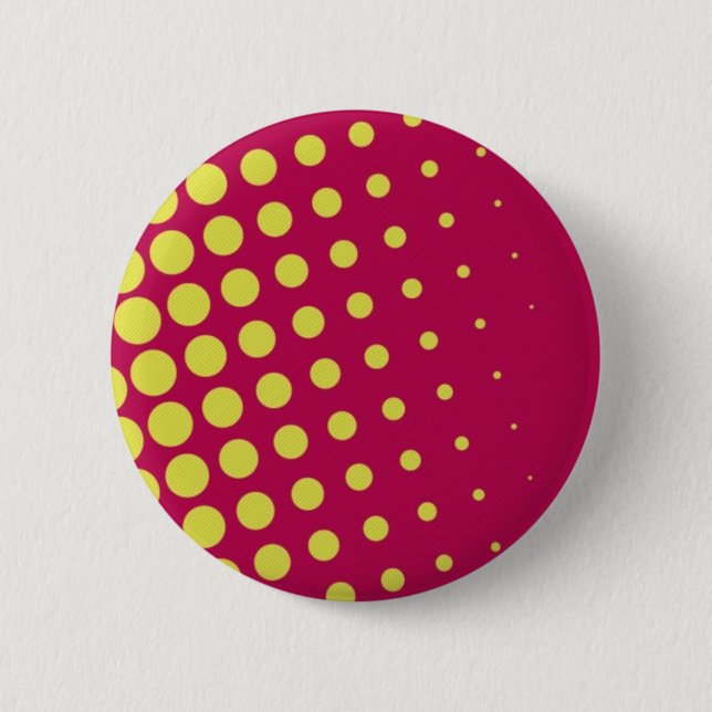 Badge Rond 5 Cm Points jaunes rétro (Devant)
