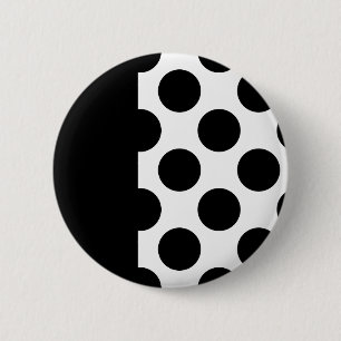 Badge Rond 5 Cm Points noirs et blancs