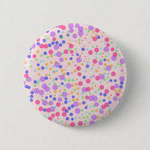 Badge Rond 5 Cm Points sur rose