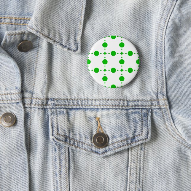 Badge Rond 5 Cm Points verts, Motif à pois, Pois, Pointillé (En situation)