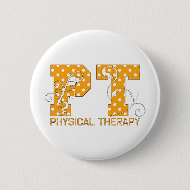Badge Rond 5 Cm pois blanc orange de pinte (Devant)