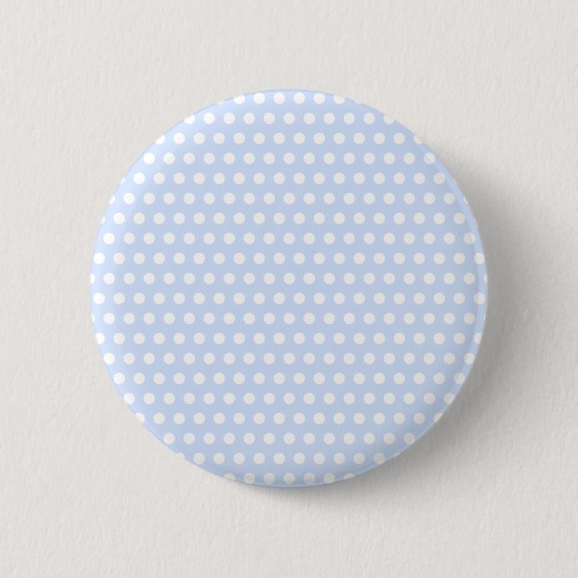 Badge Rond 5 Cm Pois blancs sur Baby Blue (Devant)