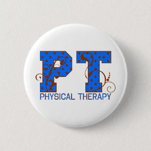 Badge Rond 5 Cm pois bleu brun de pinte