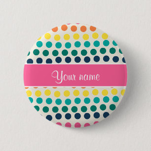 Badge Rond 5 Cm Pois coloré mignon personnalisé