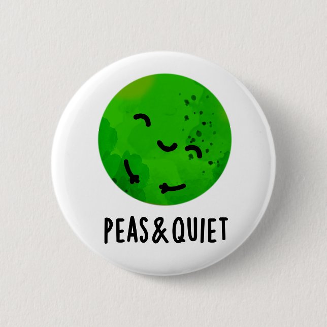 Badge Rond 5 Cm Pois Et Pun De Pois De Veggie Drôle Tranquille (Devant)