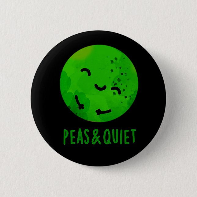 Badge Rond 5 Cm Pois Et Tranquille Pois De Veggie Pun Pois Sombre  (Devant)