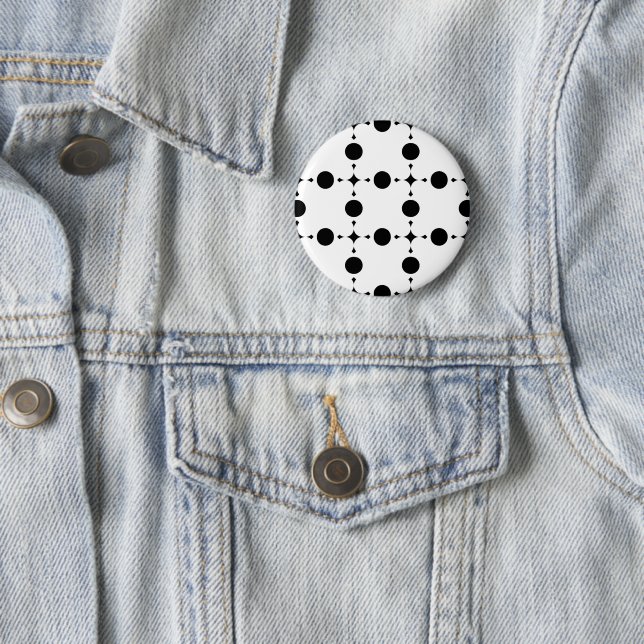 Badge Rond 5 Cm Pois noirs, Motif à points Polka, points, pointill (En situation)