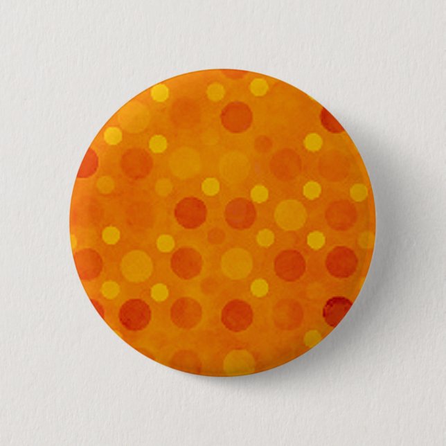 Badge Rond 5 Cm Pois orange et jaune moderne (Devant)