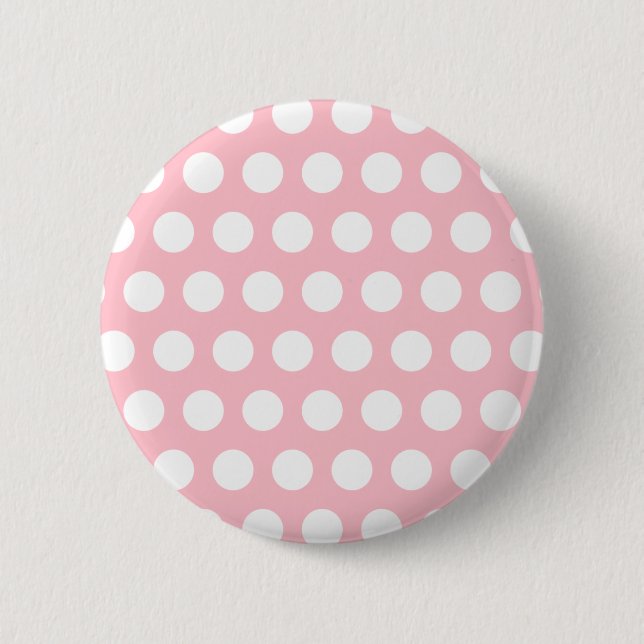 Badge Rond 5 Cm Pois rose et blanc (Devant)