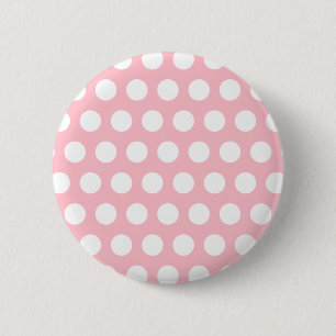 Badge Rond 5 Cm Pois rose et blanc
