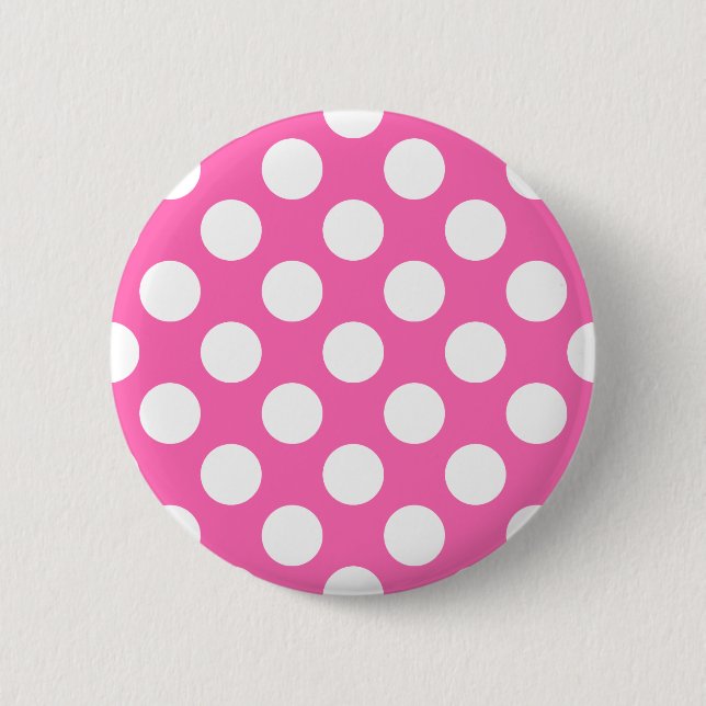Badge Rond 5 Cm Pois roses chauds (Devant)