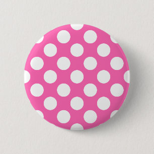 Badge Rond 5 Cm Pois roses chauds