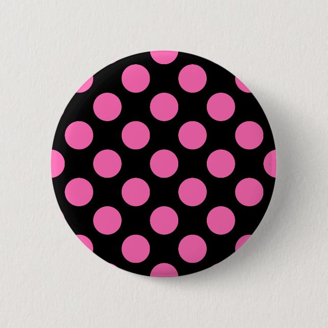 Badge Rond 5 Cm Pois roses chauds (Devant)