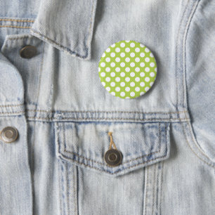 Badge Rond 5 Cm Pois verts, Motif à points Polka, points, pointill