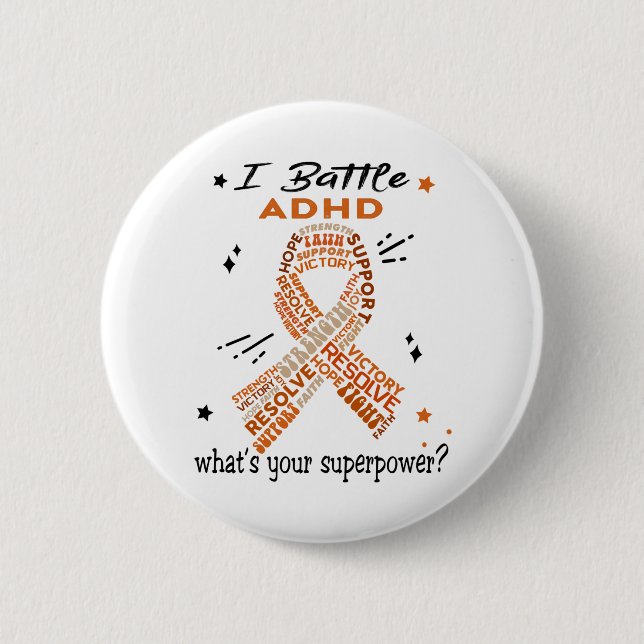 Badge Rond 5 Cm Poison de support ADHD (Devant)