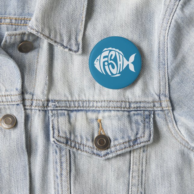 Badge Rond 5 Cm Poisson (En situation)