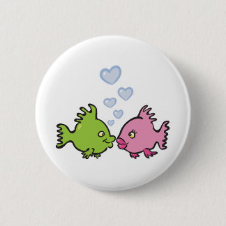 Badge Rond 5 Cm poisson amoureux valentine