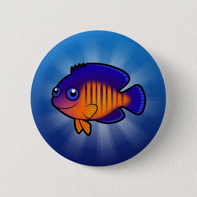 Badge Rond 5 Cm Poisson-ange de dessin animé 1 (Devant)