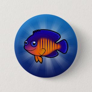 Badge Rond 5 Cm Poisson-ange de dessin animé 1