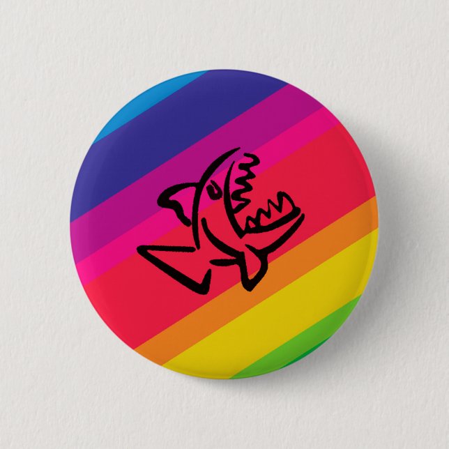Badge Rond 5 Cm Poisson arc-en-ciel (Devant)