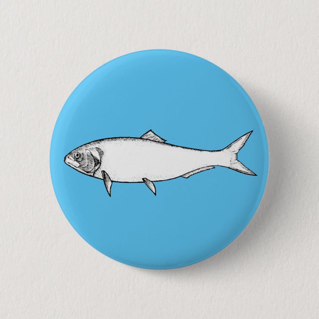 Badge Rond 5 Cm Poisson blanc (Devant)