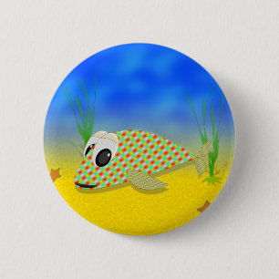 Badge Rond 5 Cm Poisson Carton mignon