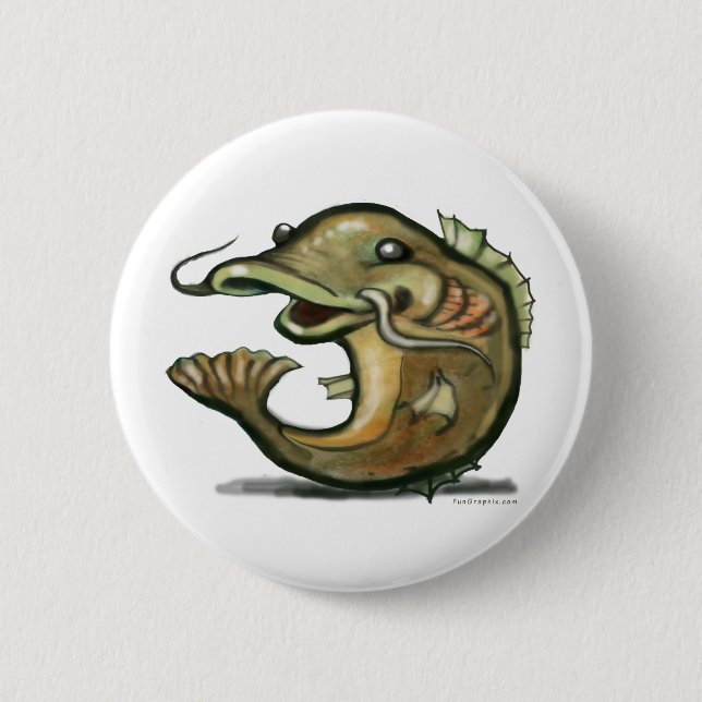 Badge Rond 5 Cm Poisson-chat (Devant)