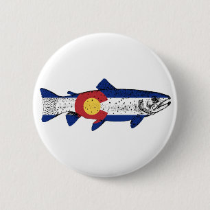 Badge Rond 5 Cm Poisson Colorado