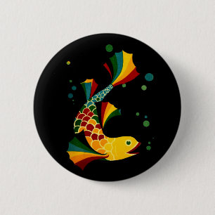 Badge Rond 5 Cm poisson coloré ‘n bulles