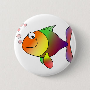 Badge Rond 5 Cm Poisson de dessin