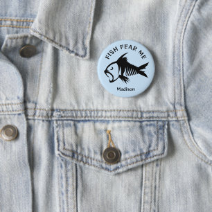 Badge Rond 5 Cm Poisson de nom et de texte personnalisés