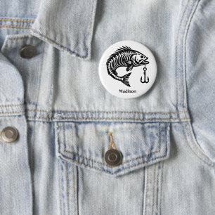Badge Rond 5 Cm Poisson de nom personnalisé