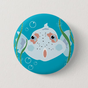Badge Rond 5 Cm Poisson drôle