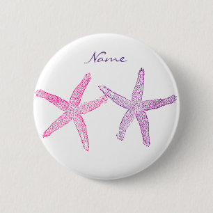 Badge Rond 5 Cm Poisson-étoile rose pourpre Thunder_Cove