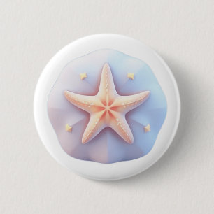 Badge Rond 5 Cm Poisson étoilé sur une pierre en forme unique