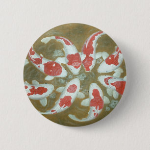 BADGE ROND 5 CM POISSON KOI