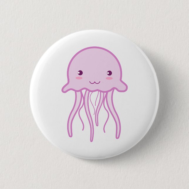 Badge Rond 5 Cm Poisson rose mûre (Devant)