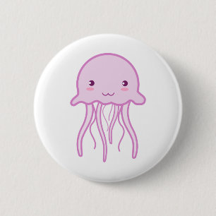 Badge Rond 5 Cm Poisson rose mûre