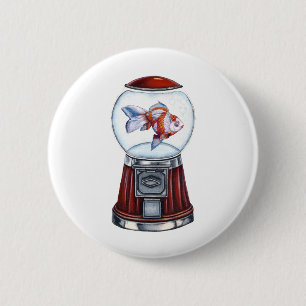 Badge Rond 5 Cm Poisson rouge de BubbleGum