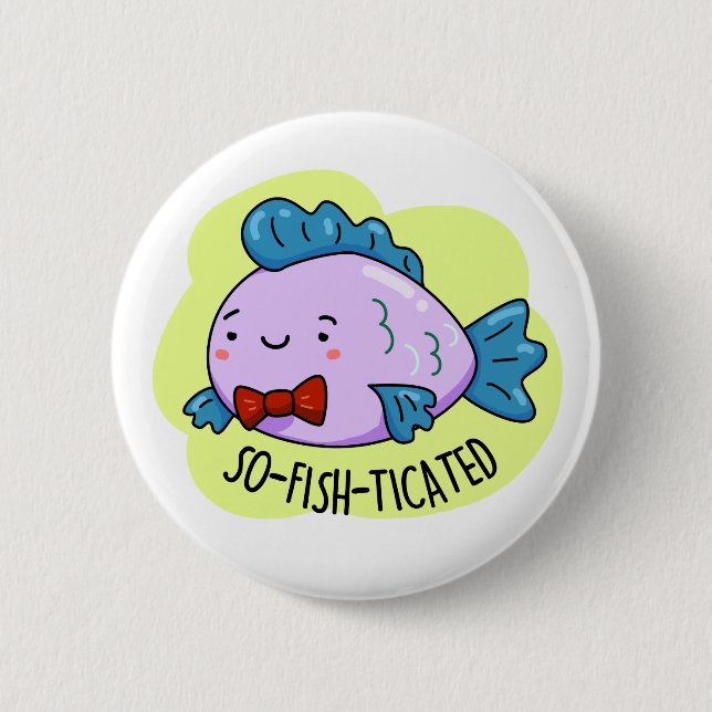 Badge Rond 5 Cm Poisson Sophistiqué Sophistiqué (Devant)