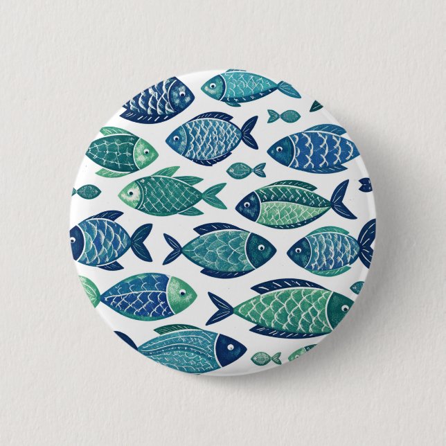 Badge Rond 5 Cm Poissons (Devant)