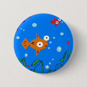 Badge Rond 5 Cm Poissons