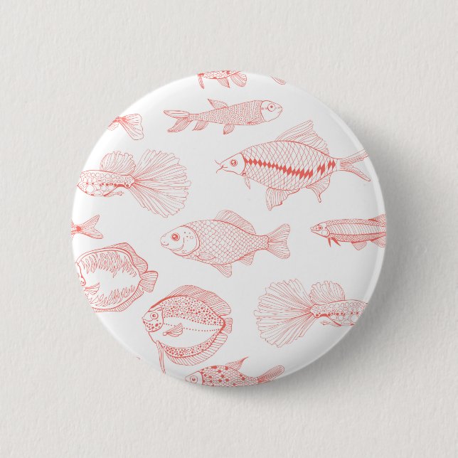 Badge Rond 5 Cm Poissons (Devant)
