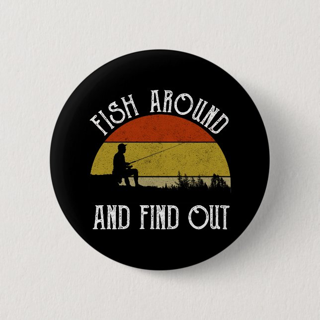 Badge Rond 5 Cm Poissons Autour Et Découvrez (Devant)