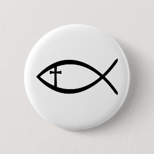 Badge Rond 5 Cm Poissons de chrétien d'Ichthus